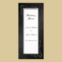 Wedding Menu Template Ornate Gothic Damask rack cards
