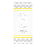 Wedding Menu Yellow Grey Chevron Rack Card Design