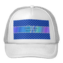 Wedding monogram blue diamonds hat