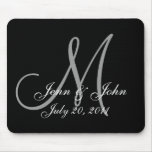 Wedding Monogram Bride Groom Names Date  Mouse Pad
