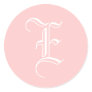 Wedding Monogram E Sticker Old English Style Pink
