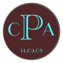 Wedding monogram favour sticker tag label