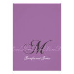 Wedding Monogram M Wedding Invitations Purple