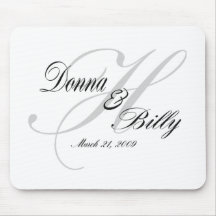 wedding monogram mouse pad