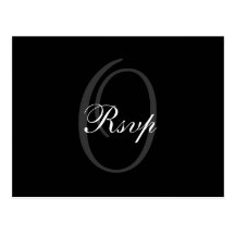 Wedding Monogram O RSVP Postcard