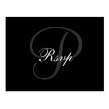 Wedding Monogram P RSVP Postcard