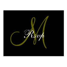 Wedding Monogram RSVP Postcard