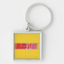 Wedding monogram yellow diamonds key chains