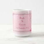 Wedding mug with hearts and butterflies