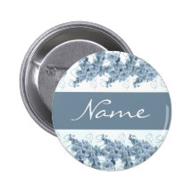 Wedding name tags - customizable blue orchids pins