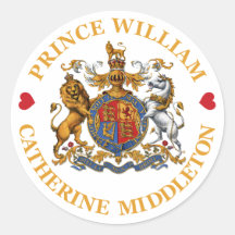 Wedding of Prince William and Catherine Middleton Round Stickers
