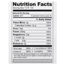 Wedding or Anniversary Sweet Funny Nutrition Label Flyer Design