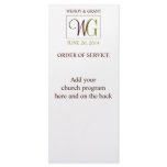 Wedding Order of Service Monogram Logo Full Colour Rack Card
