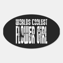 Wedding Party Favours : Worlds Coolest Flower Girl Oval Stickers