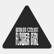 Wedding Party Favours : Worlds Coolest Flower Girl Triangle Sticker