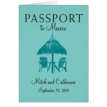 Wedding Passport Invitation to Mexico Cards