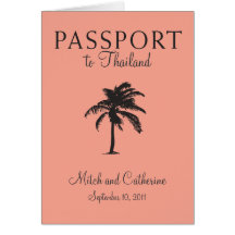 Wedding Passport Invitation to Thailand Card