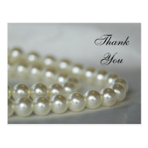 Wedding Pearls Thank You Postcard