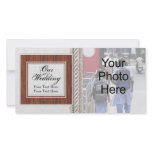 Wedding Photo Card, White Cord with Wood Frame photo cards