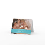 Wedding Photo Custom Thank You Card (aqua)