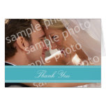 Wedding Photo Custom Thank You Card (aqua)