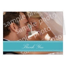 Wedding Photo Custom Thank You Card (aqua)