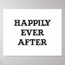 Wedding photo prop sign "Happily Ever After" posters