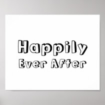 Wedding photo prop sign "Happily Ever After" posters
