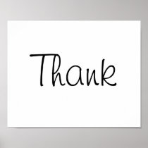 Wedding photo prop sign "Thank" of "Thank You" posters