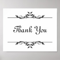 Wedding photo prop sign Thank You elegant scroll posters