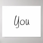 Wedding photo prop sign "You" of "Thank You" Posters