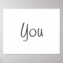 Wedding photo prop sign "You" of "Thank You" posters