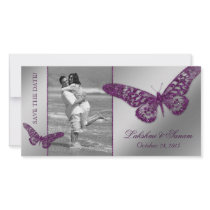 Wedding Photocard Save the Date Butterfly Purple Photo Cards
