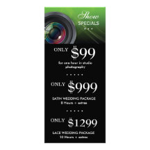 Wedding Photography Rack Card Camera Green Smoke