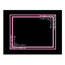 WEDDING - Pink Frames with Hearts and Leaves Post Card