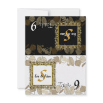 Wedding Place Card Gold Leaf