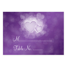 Wedding Placecards Modern Hearts Purple Business Card