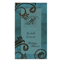 Wedding Planner Business Card - Teal & Brown