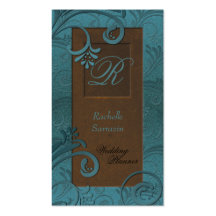 Wedding Planner Business Card - Teal & Brown