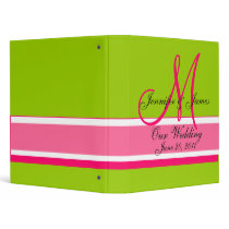 Wedding Planner Monogram Date & Names Pink Green