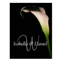 Wedding Postcards Calla Lily W Monograms