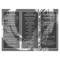 Wedding Program Brochure Black Ring Personalized Invites