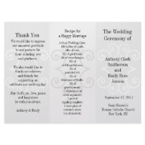 Wedding Program Brochure Grey Curl Personalized Invite