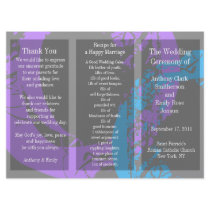 Wedding Program Brochure Purple Blue Ring Personalized Announcements