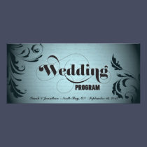 Wedding Program Elegant Bold Glowing Swirl Script rack cards