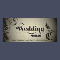 Wedding Program Elegant Bold Glowing Swirl Script rack cards