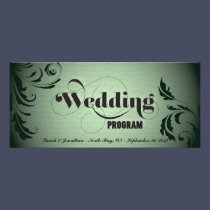 Wedding Program Elegant Bold Glowing Swirl Script rack cards