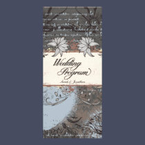 Wedding Program Elegant Vintage Classy Floral rack cards