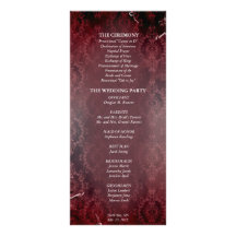 Wedding Program - Elegant Vintage Monogram Damask Customized Rack Card