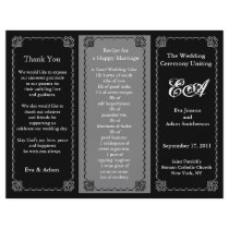 Wedding Program Folder Classic Black